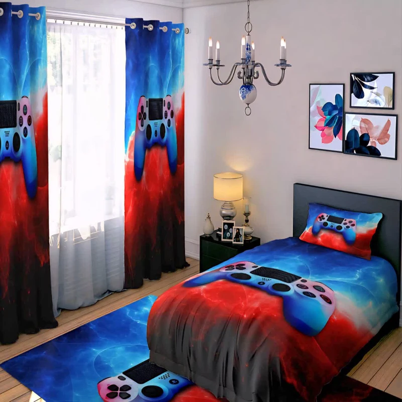 سرویس خواب 1 نفر 4 تکه مدل پسرانه دسته گیم  120 کد 201