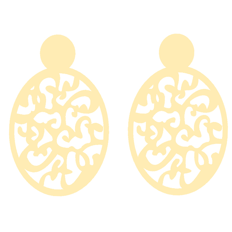 گوشواره طلا 18 عیار زنانه کرابو طرح نقش اسلیمی مدل Kr5116