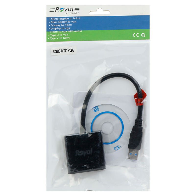 مبدل USB 3.0 به VGA رویال مدل 1011145