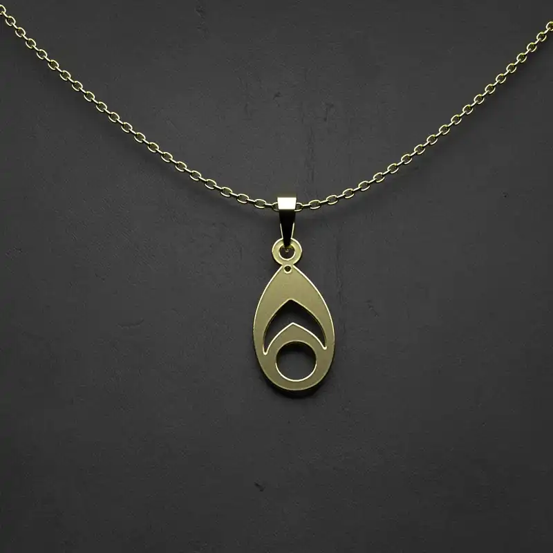 گردنبند طلا 18 عیار زنانه مدوپد مدل هندسی کد OO2-1-1149