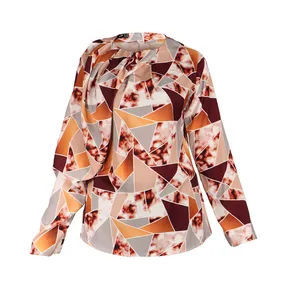 بلوز زنانه مدل یقه گرد پشت زیپ مثلثی