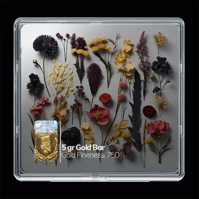 شمش طلا 18 عیار مدوپد مدل گل کد SG10509