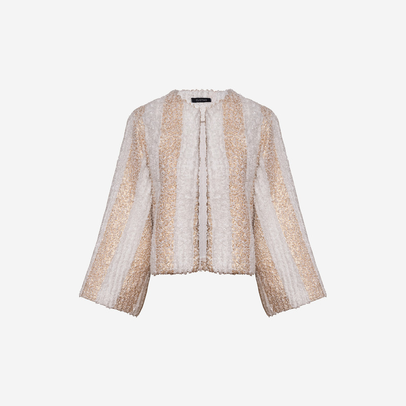 کت زنانه کلوتو مدل SEQUINS - BLANC - COAT