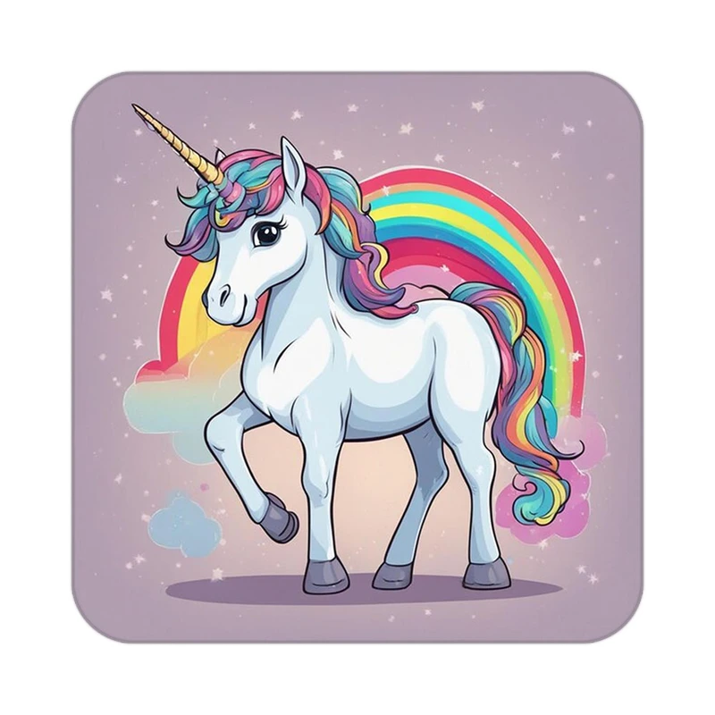 زیر لیوانی کاکتی طرح اسب تک شاخ و یونیکورن مدل mp30660