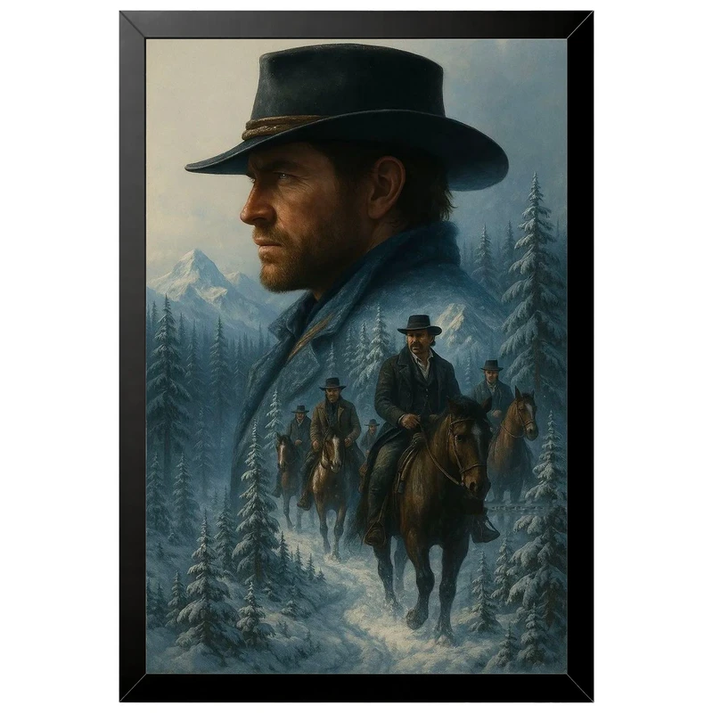 تابلو بکلیت طرح گیمینگ ردد red dead redemption 2 مدل B-po2217 فریم مشکی
