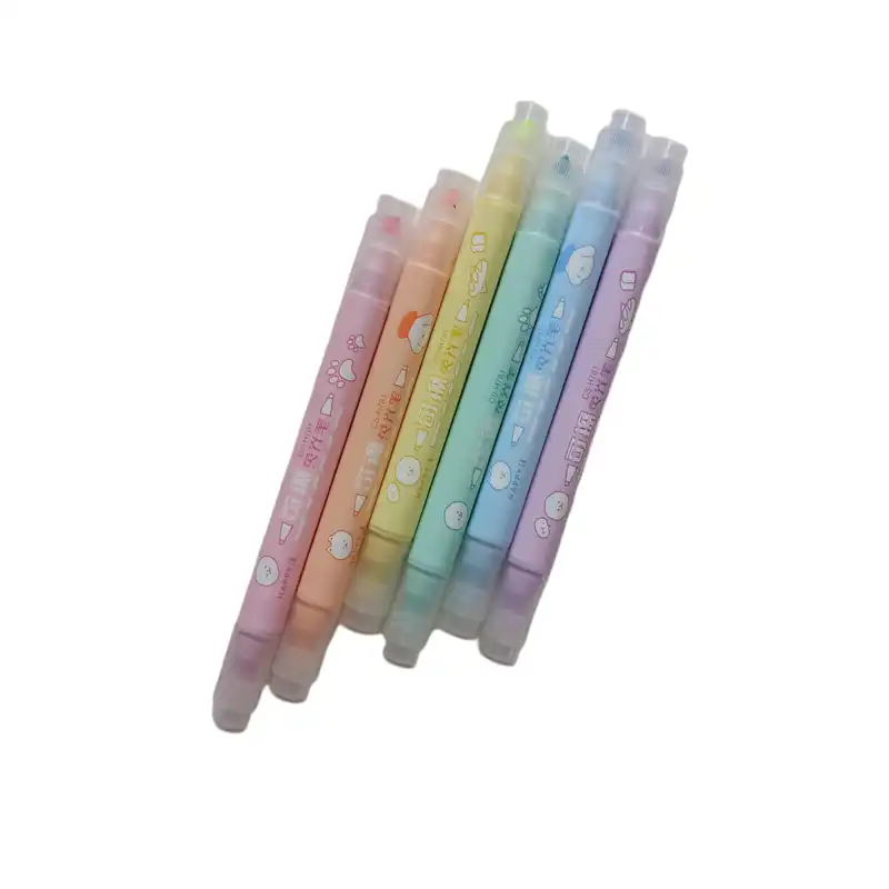 ماژیک علامت گذار مدل  پاکن دار دو سر بسته 6 عددی