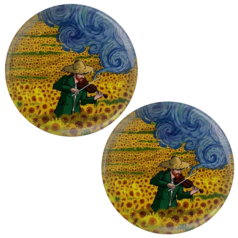 نشانگر کتاب مدل ون گوگ شب پر ستاره گل آفتابگردان کد S15133 بسته 2 عددی