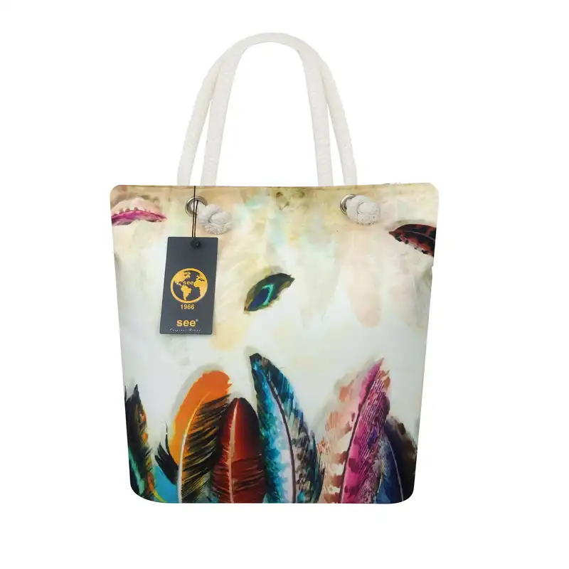 کیف زنانه سیی مدل کنفی پر پرنده کد 701.10