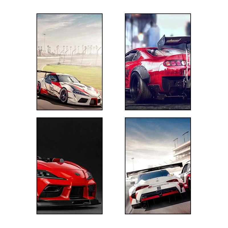 تابلو شاسي کارنيکا طرح Toyota Supra کد 37154 مجموعه 4 عددی