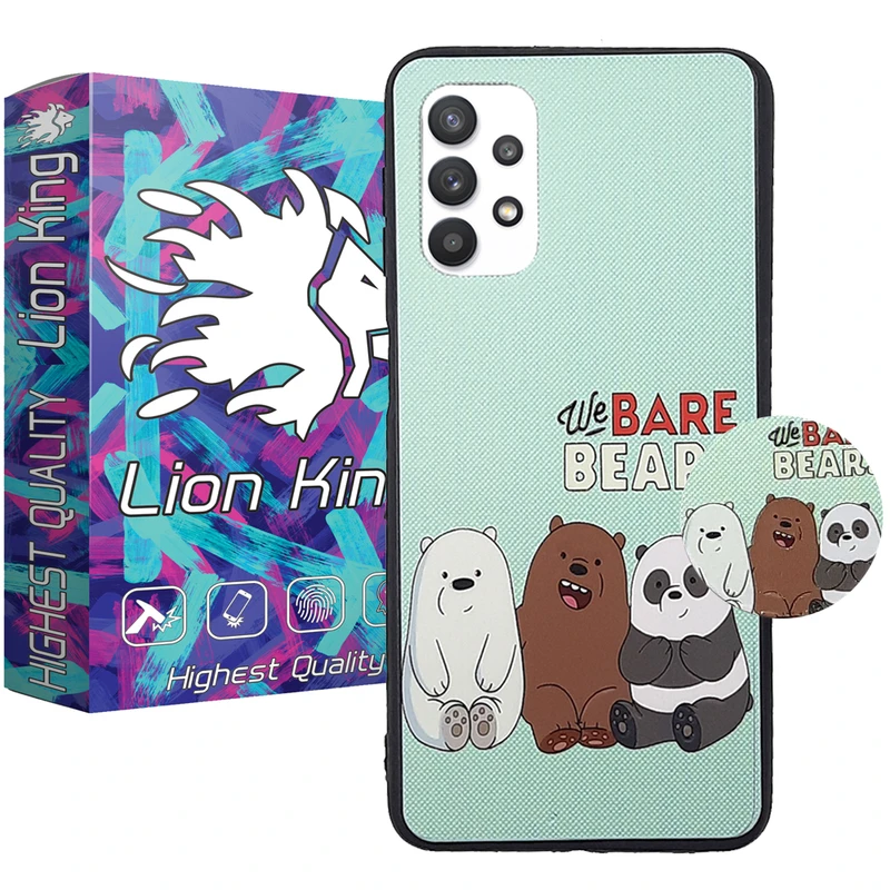 کاور لاین کینگ مدل 3bear مناسب برای گوشی موبایل سامسونگ Galaxy A32 5G به همراه پایه نگهدارنده