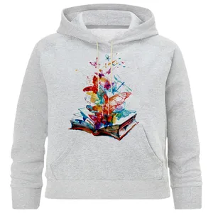 هودی دخترانه مدل M 145 کتاب و پروانه