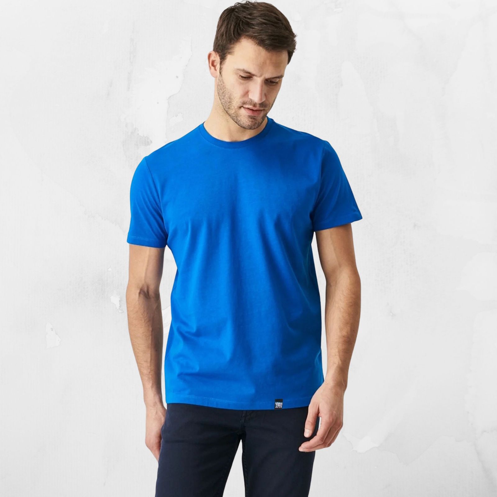 تی شرت آستین کوتاه ورزشی مردانه نوزده نودیک مدل بیسیک TS01 BL -  - 3