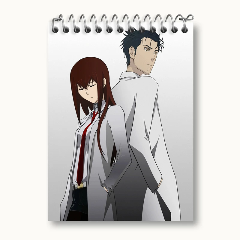 دفتر یادداشت 50 برگ خندالو مدل رینتارو و کوریسو ماکیسه انیمه اشتاینز گیت کد 17478