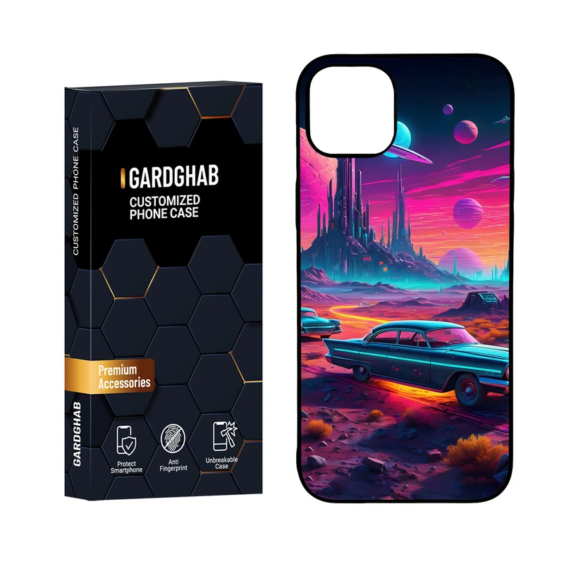 کاور گارد قاب مدل پشت گلس هنری مناسب برای گوشی موبایل اپل iPhone 15 Plus