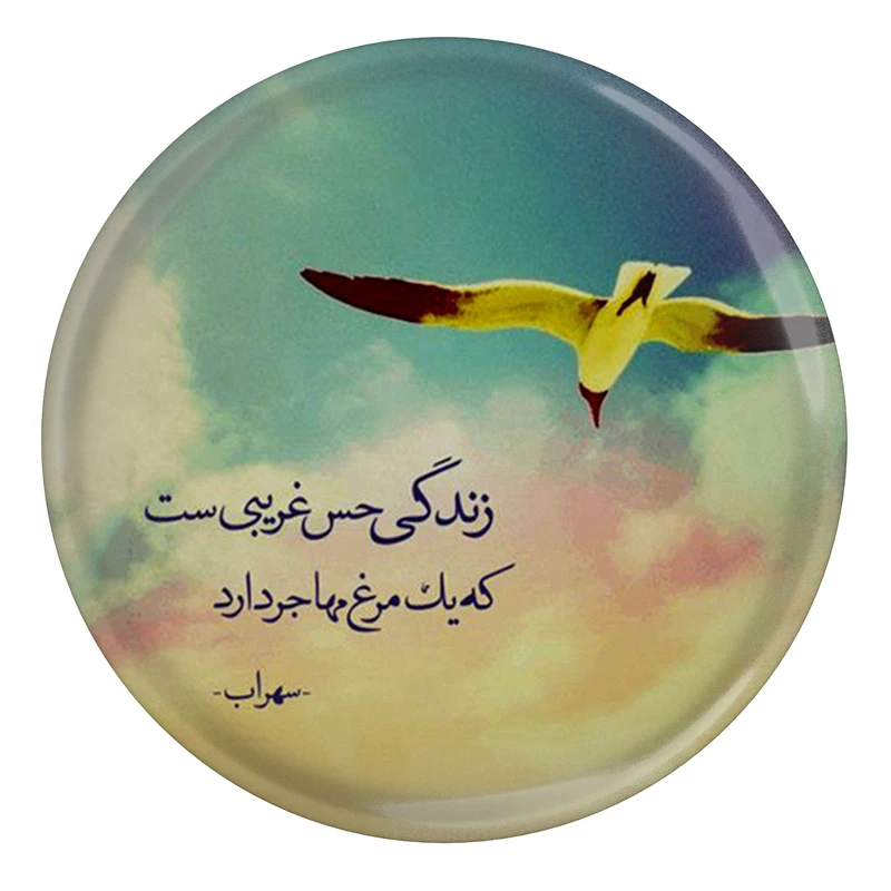 مگنت طرح شعر سهراب سپهری زندگی حس غریبی ست که یک مرغ مهاجر دارد مدل S12485