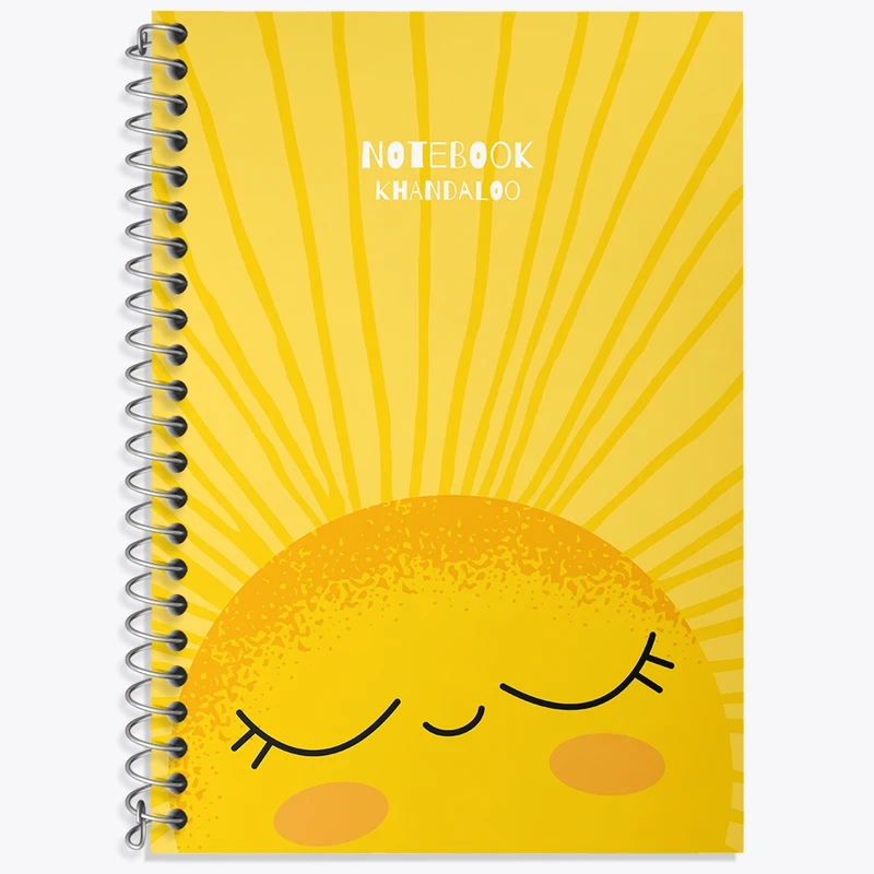 دفتر زبان 50 برگ خندالو مدل دو خط طرح خورشید کیوت کد N1698