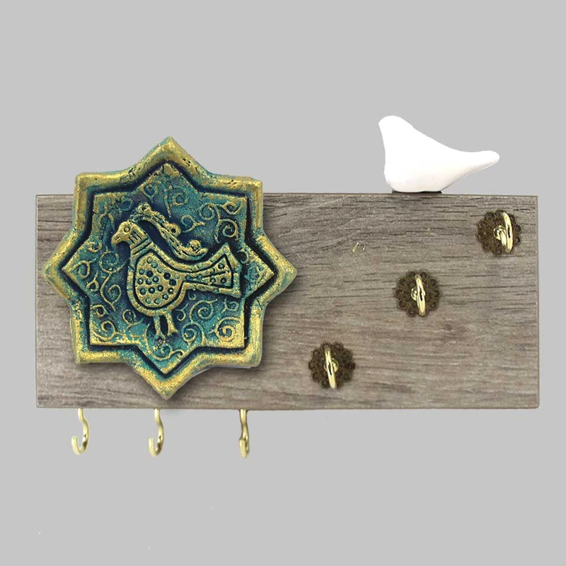 جاکلیدی مدل کاشی و پرنده اسلیمی