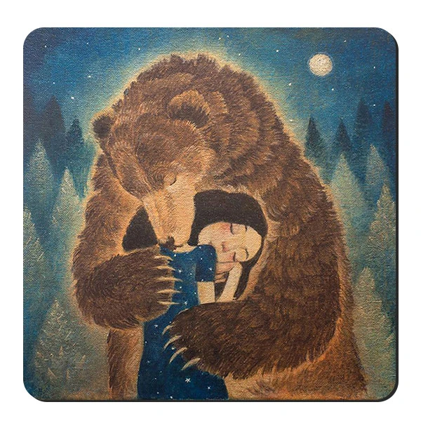  زیر لیوانی طرح دختر و خرس کد nzl34