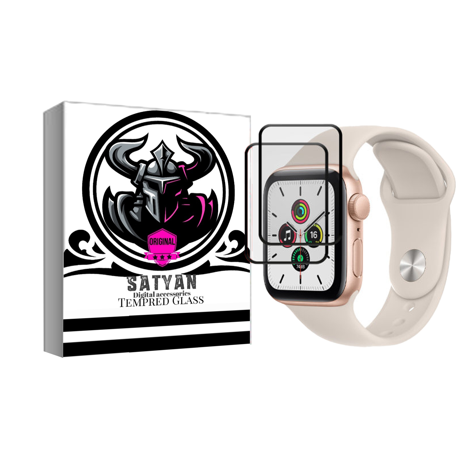 محافظ صفحه نمایش ساتیان گلس مدل PMMA مناسب برای اپل واچ Watch 40 mm Series 6 Aluminum بسته دوعددی