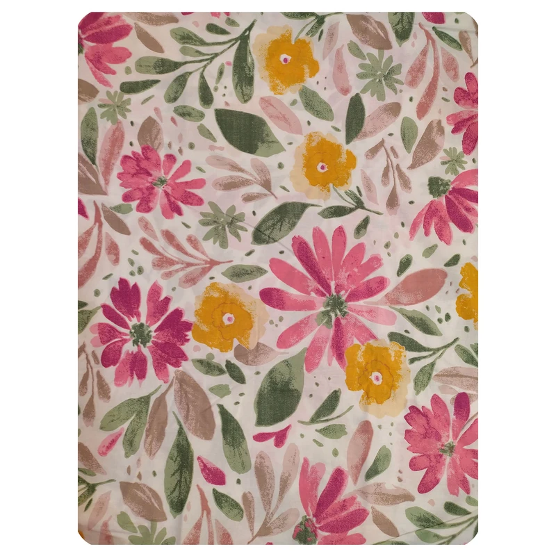 ملحفه کتان نخ پانیذ پود مدل روناک کد P120-1 دو نفره سایز 235x235 سانتی‌متر