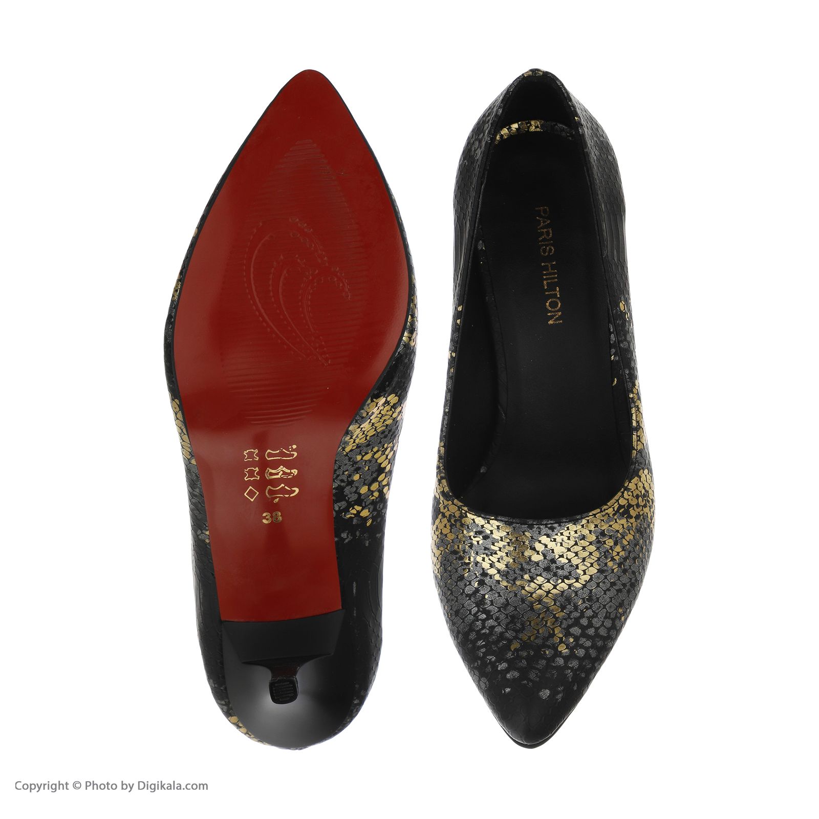 کفش زنانه پاریس هیلتون مدل پوست ماری کد psw20681 رنگ طلایی -  - 6