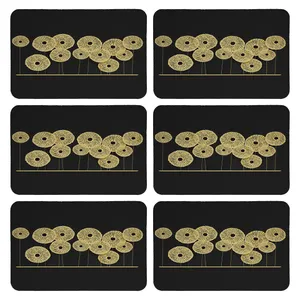زیربشقابی طرح گل کد 8889 بسته 6 عددی 