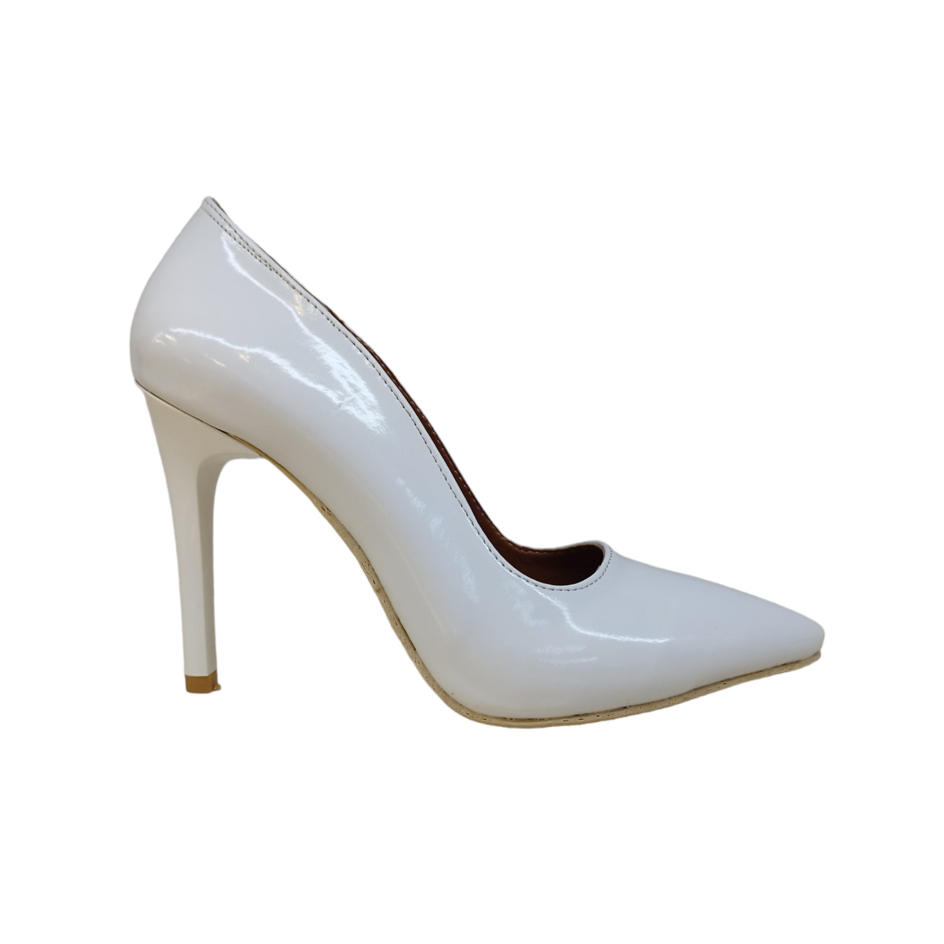 کفش زنانه مدل استلتو فرهاد ورنی رنگ سفید -  - 4