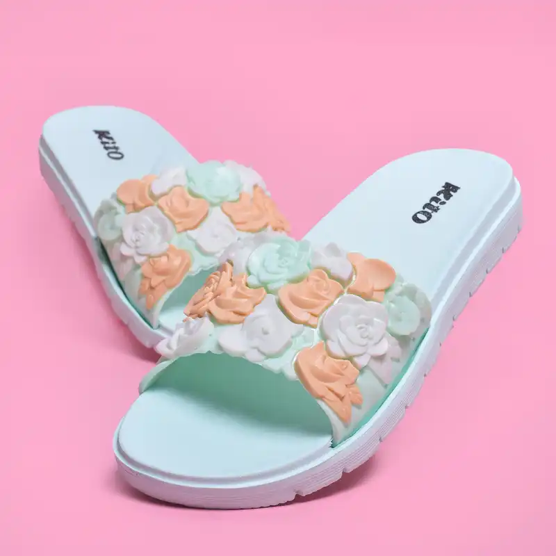 دمپایی زنانه کیتو مدل گل برجسته کد GRN.2438