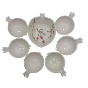 کاسه سرامیکی طرح گل و مرغ مدل نارگل کد 3548937 مجموعه 7 عددی
