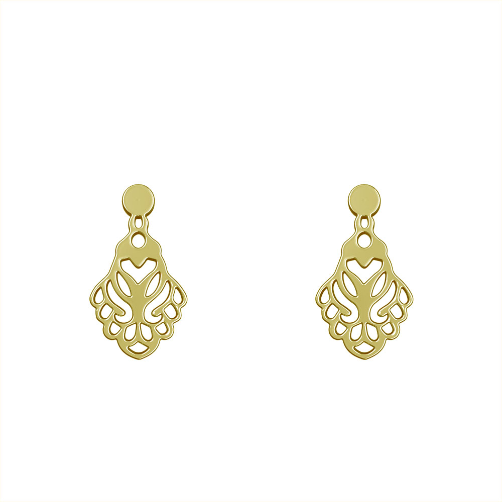 گوشواره طلا 18 عیار زنانه مدوپد مدل اسلیمی کد GA1-10622