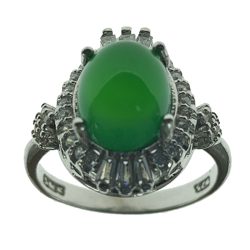 انگشتر نقره زنانه سلین کالا مدل عقیق یشم کد 55