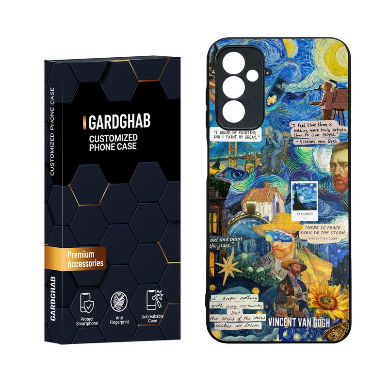 کاور گارد قاب مدل دورژله ای پشت گلس هنری مناسب برای گوشی موبایل سامسونگ Galaxy M13 4G