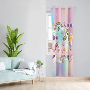 پرده مدل کارتون پونی  مخمل پانچی کد 1229 سایز 140x280 سانتی متر