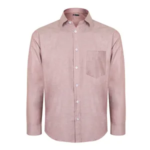 پیراهن آستین بلند مردانه ناوالس مدل OXFORD رنگ صورتی