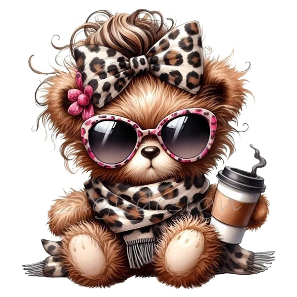 استیکر پارچه و لباس پاد آفرین طرح خرسی کد 1490