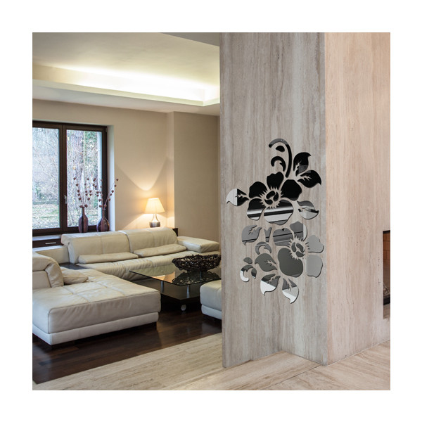 آینه پلکسی گلس مدل 1605 طرح گل و برگ آینه پلکسی گلس مدل 1605 طرح گل و برگ