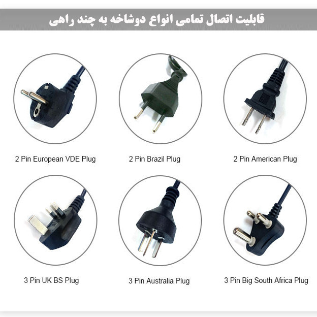 محافظ ولتاژ و چندراهی برق الکتروپاور مدل P-62US
