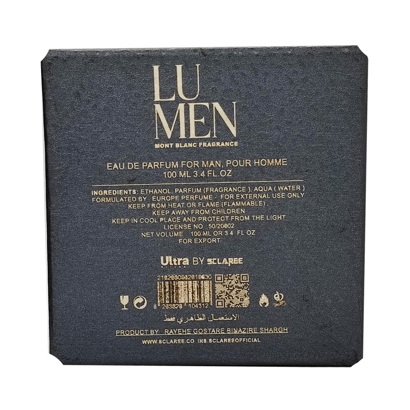 ادوپرفیوم مردانه اسکلاره مدل Mont Blanc Legend Lu Men ultra box حجم 100 میلی لیتر