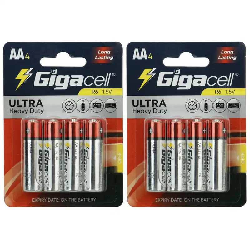 باتری قلمی گیگاسل مدل Ultra Heavy Duty R6 بسته 8 عددی