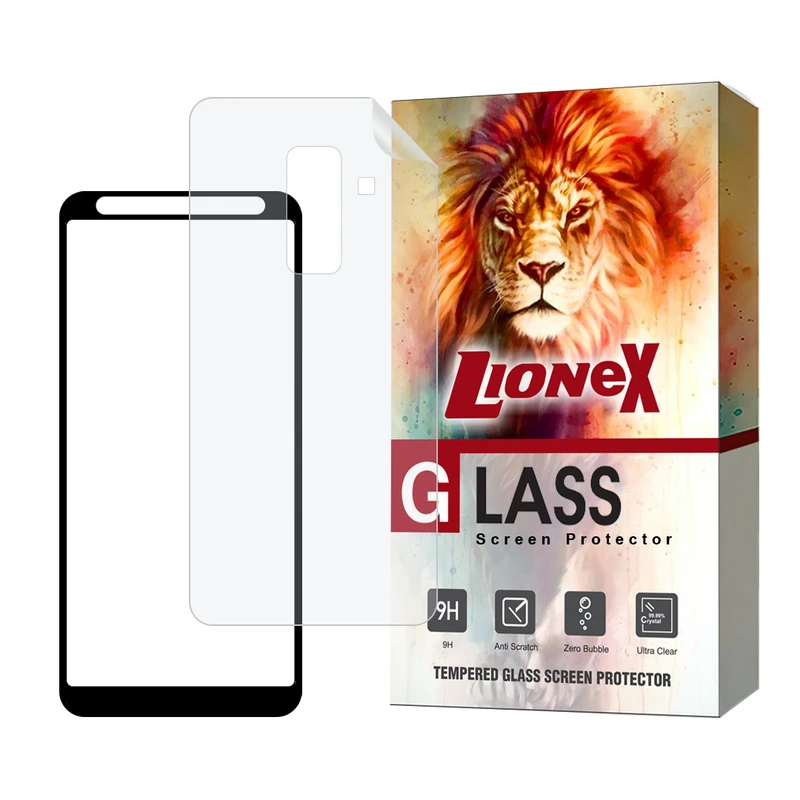 محافظ صفحه نمایش لایونکس مدل FUNABKLI مناسب برای گوشی موبایل سامسونگ Galaxy A6 Plus به همراه محافظ پشت گوشی