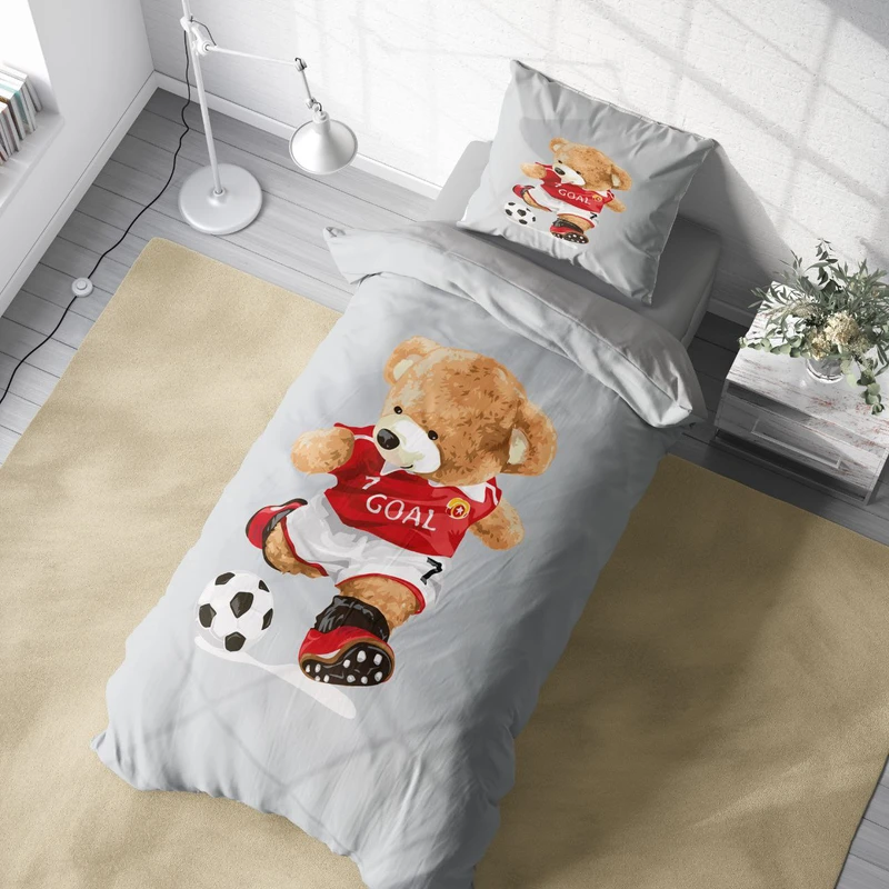 سرویس خواب 1 نفر 4 تکه مدل پسرانه تدی فوتبالی کد ۱۵۷