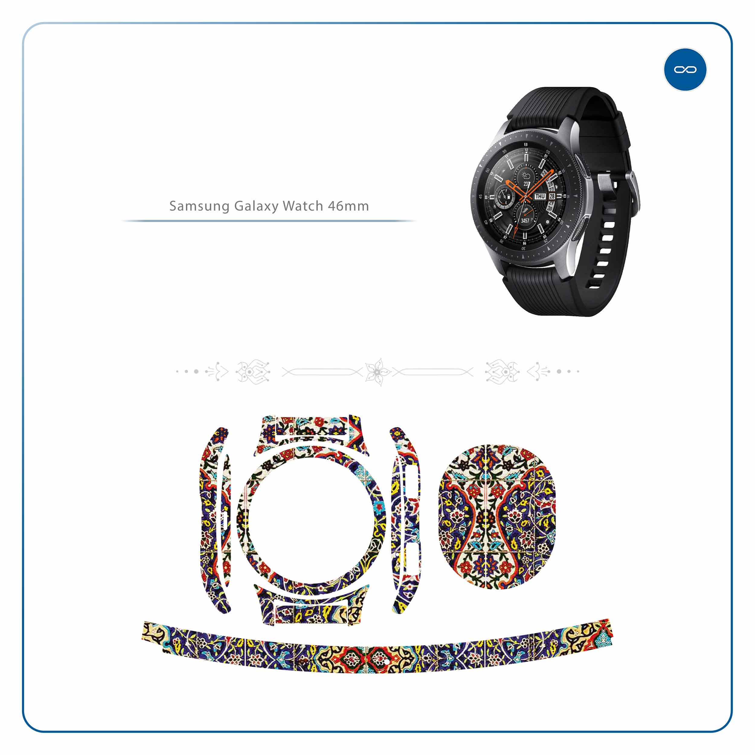 برچسب ماهوت طرح Iran-Tile6 مناسب برای ساعت هوشمند سامسونگ Galaxy Watch 46mm