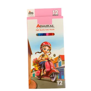 مداد رنگی 12 رنگ آدمیرال مدل MDF طرح موتور