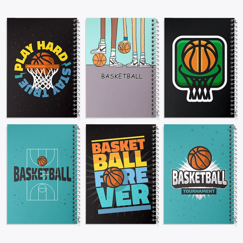 دفتر نقاشی 50 برگ خندالو طرح بسکتبال (Basketball) کد 382 مجموعه 6 عددی