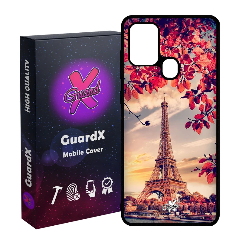 کاور گارد ایکس طرح Eiffel مدل Glass10125 مناسب برای گوشی موبایل سامسونگ Galaxy A21s