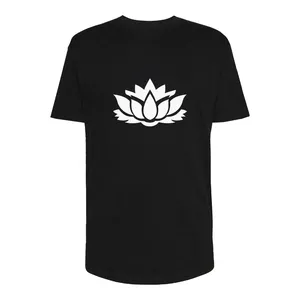 تی شرت لانگ زنانه مدل Lotus کد Sh028 رنگ مشکی