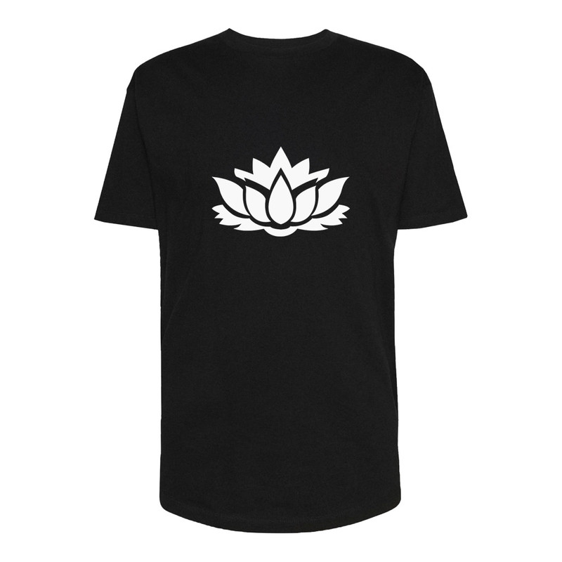 تی شرت لانگ زنانه مدل Lotus کد Sh028 رنگ مشکی
