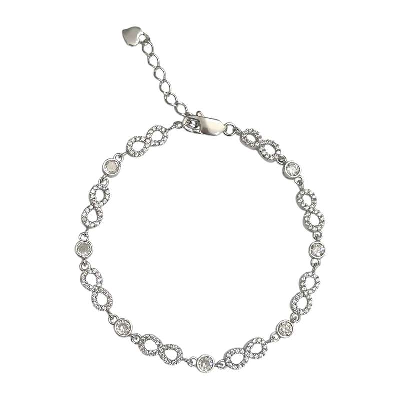 دستبند نقره زنانه سیلور شهر مدل بی نهایت کد 0064_shahr