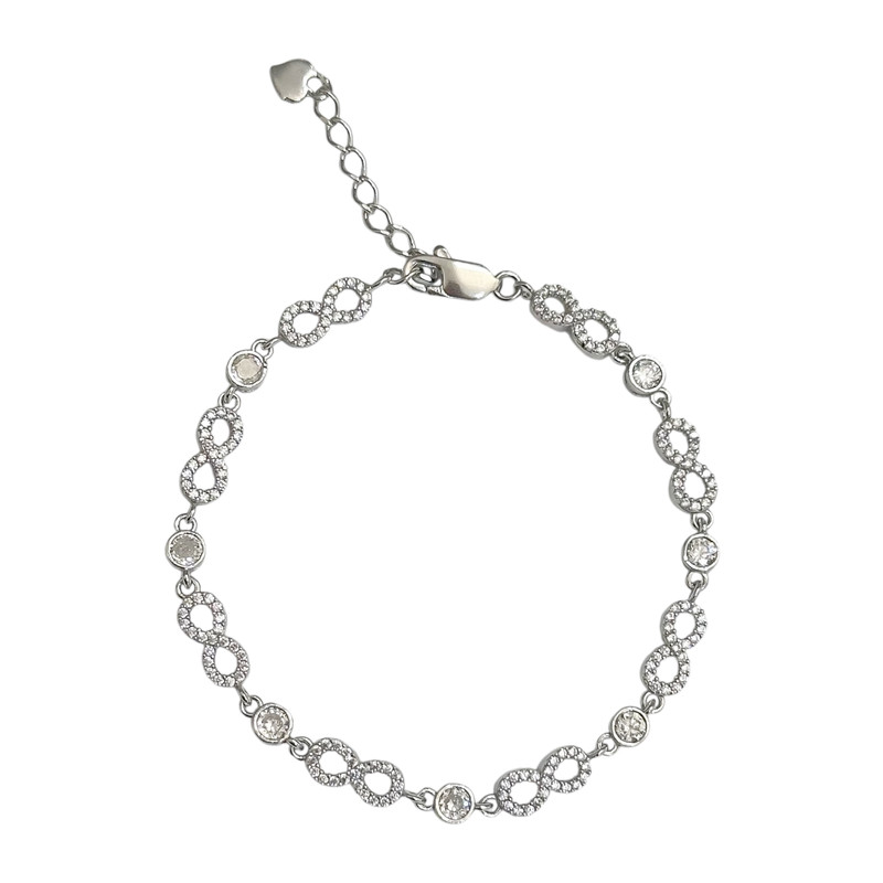 دستبند نقره زنانه سیلور شهر مدل بی نهایت کد 0064_shahr