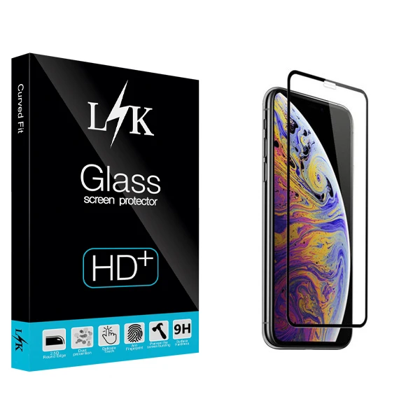محافظ صفحه نمایش شیشه ای ال کی مدل Hard glass مناسب برای گوشی موبایل اپل iPhone Xs max